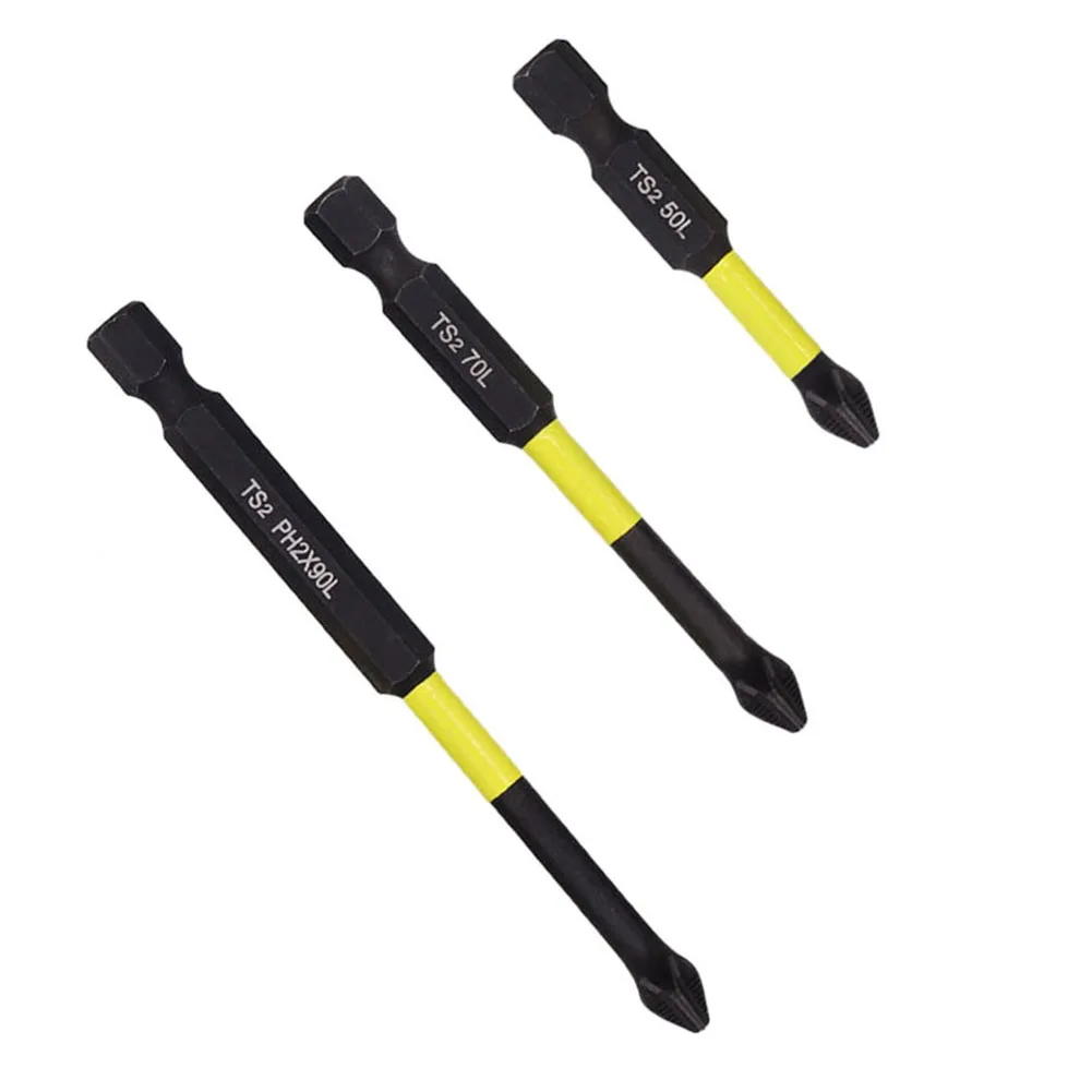 

3Pcs PH2 Screwdriver Bit 50/70/90mm Magnetic Cross Non-Slip Batch Head 6.35mm Hex Shank Electric Driver Hand Drill Tool Parts