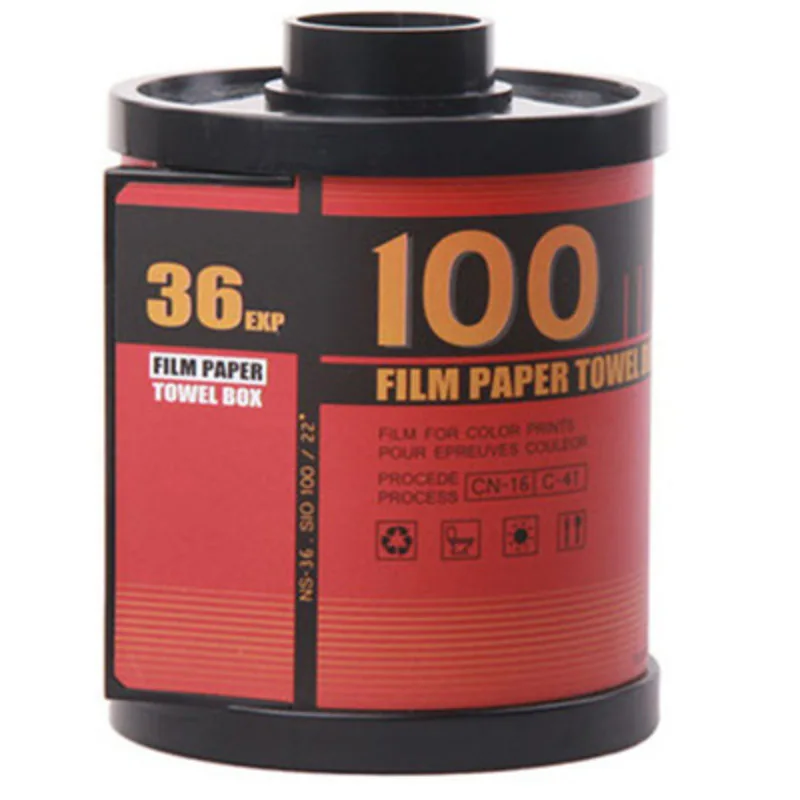 Creative Film Roller Paper Towel Box Tissue Dispenser Desktop Tissues Holder For Home Office Decorative Tissue Box Holder 4