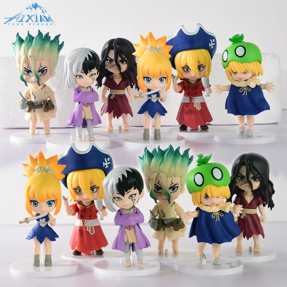 

10CM Dr.STONE Anime Figure Amber Ishigami Senkuu Asagiri Gen Suika Nanami Ryusui Shishio Tsukasa PVC Action Figure Toys Models