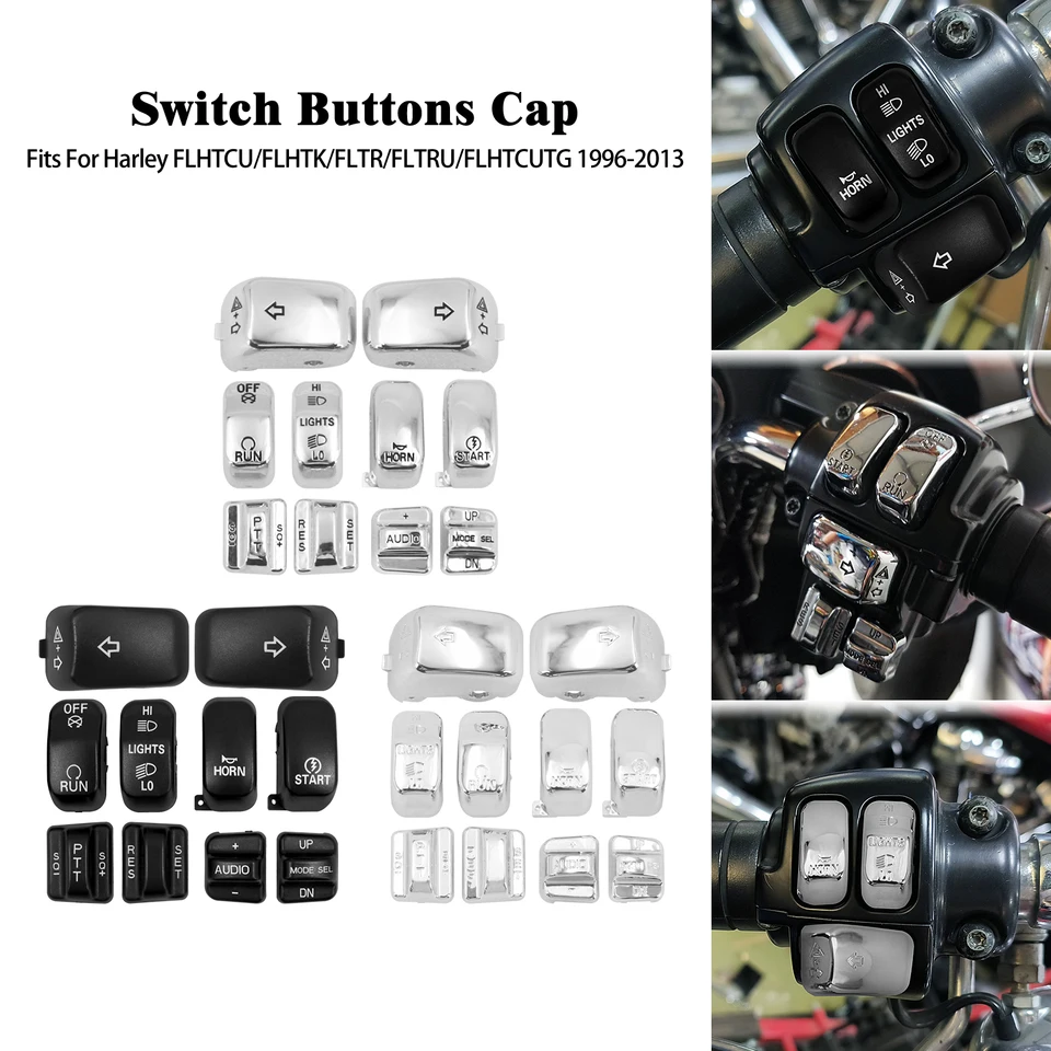 Black Hand Control Switch Housing Caps For Harley Davidson - View #7
