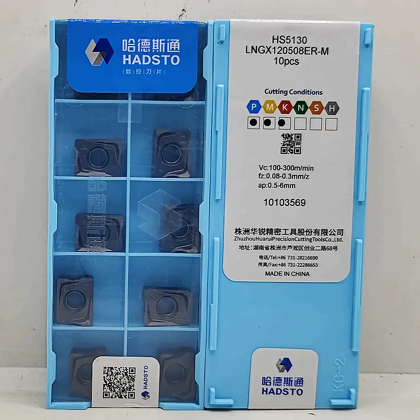 10pcs LNGX120508ER-M HS5130 LNGX120508ER-M HADSTO CNC 카바이드 인서트 강철, 스테인레스 스틸, 주철용 밀링 인서트