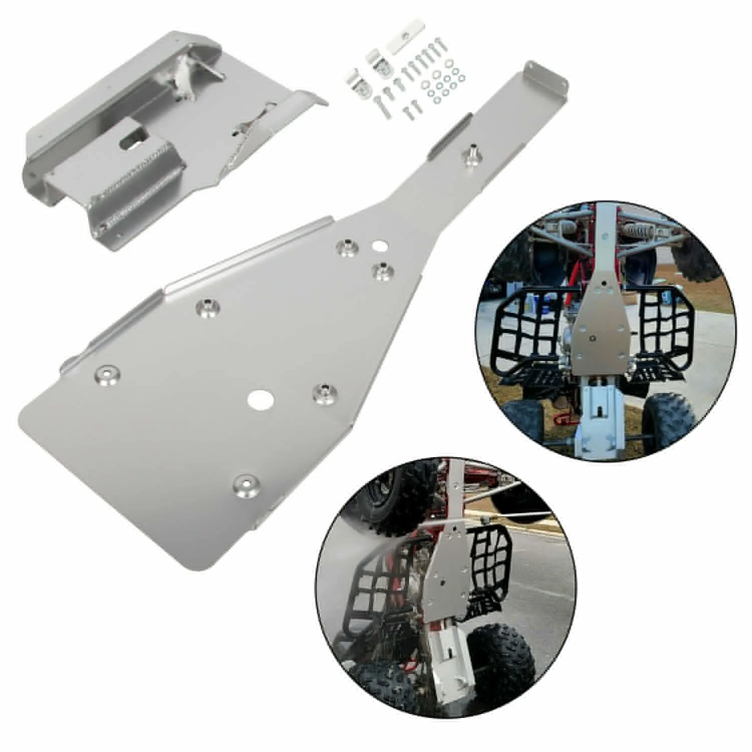 Fit Yamaha Raptor 700 700R Full Chassis Glide & Swing Arm Skid Plate Guard Combo