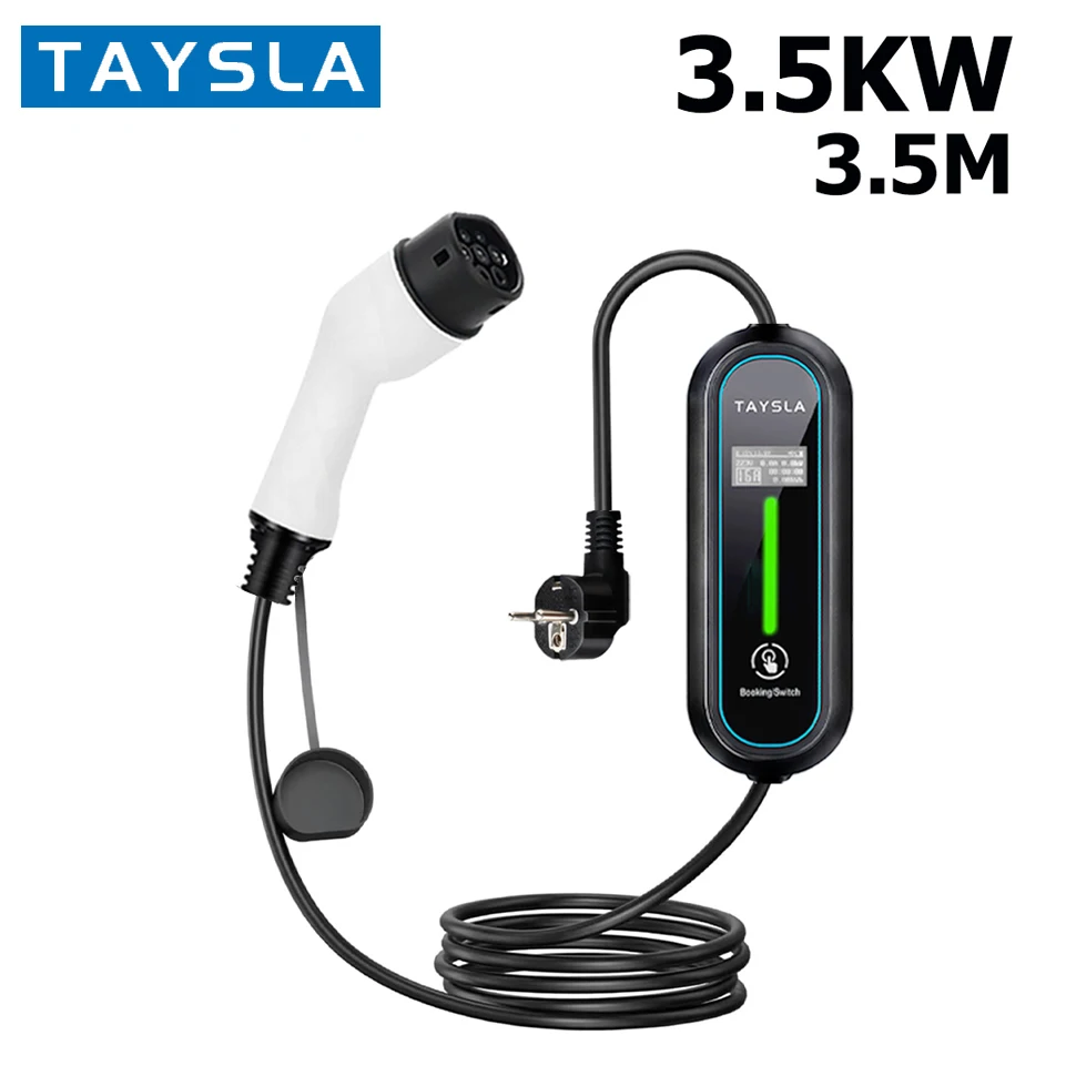 

TAYSLA New EV Charger TYPE 2 3.5KW 16A EU Plug 80V-260V Charging Cable TYPE 1 J1772 Charger for Electric Car Wallbox EVSE