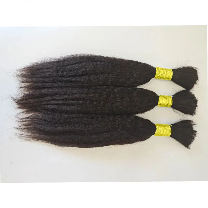 Brazilian Yaki Human Hair In Weaves Bundles Hair For Braiding In Natural Color 16 To 26 Inches Braid No Weft Bulk 100g human hair extensions
