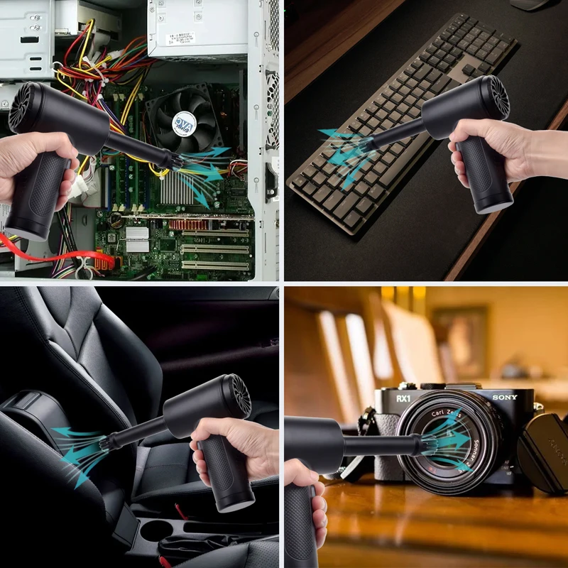 Portátil ar Comprimido Espanador em Ventilador de ar Aspirador com Led 7500mah Espanador sem Fio para Teclado Computador - Imagem 2