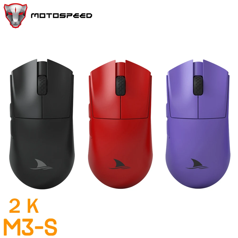 Motovelocidade-darmoshark M3s Mini Mouse 2khz E-sports Jogos com Fio 2.4g sem Fio Bt5.0 26000dpi Sensor Óptico