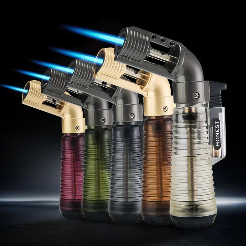 Cigar Lighter Flame Torch Lighter Welding Torch Gun Jet Lighter Butane Gas Lighters Cigars Pipe Accessories Windproof Inflatable Refill For Men