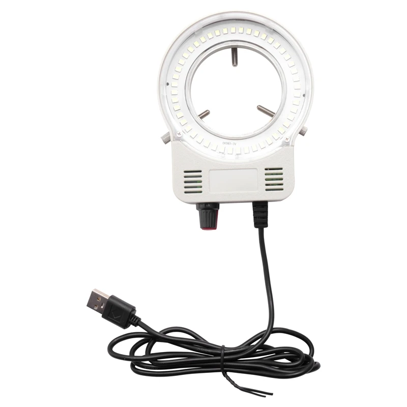 48 LED 산업용 현미경 카메라 광원 링 램프 조명, 조절식 밝기, USB 인터페이스