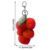 Cute Furry Grape Car Keychain Pendant High Quality Fluffty Plush Fruit Keychain Soft Purse Charm Keyring Bag Hanging ornaments 6