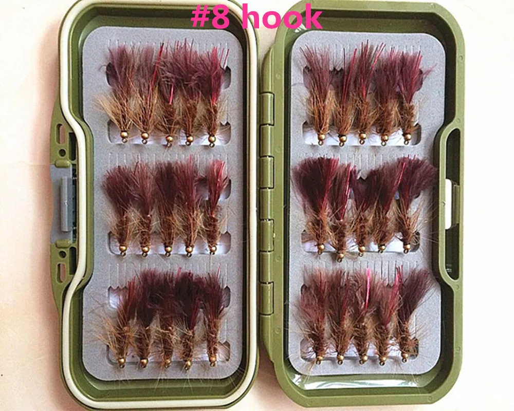

30PCS Size #8 CDC Feather Wing Mayfly Dry Fly Rocky River Trout Fishing Flies Bait Lure