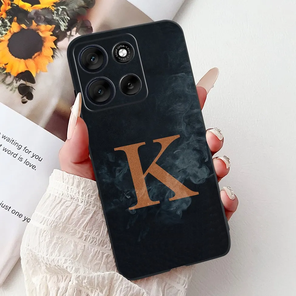 Luxury Silicone Flower & Crown Shockproof Bumper Case - A-Z Letters Design