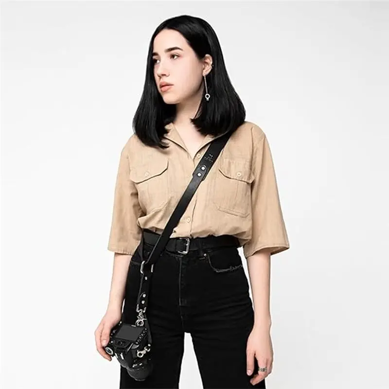 풀 가죽 카메라 스트랩 크로스바디 (DSLR, 미러리스 카메라용) - 안전한 듀얼 마운트, 전문 사진 촬영을 위한 퀵 릴리즈