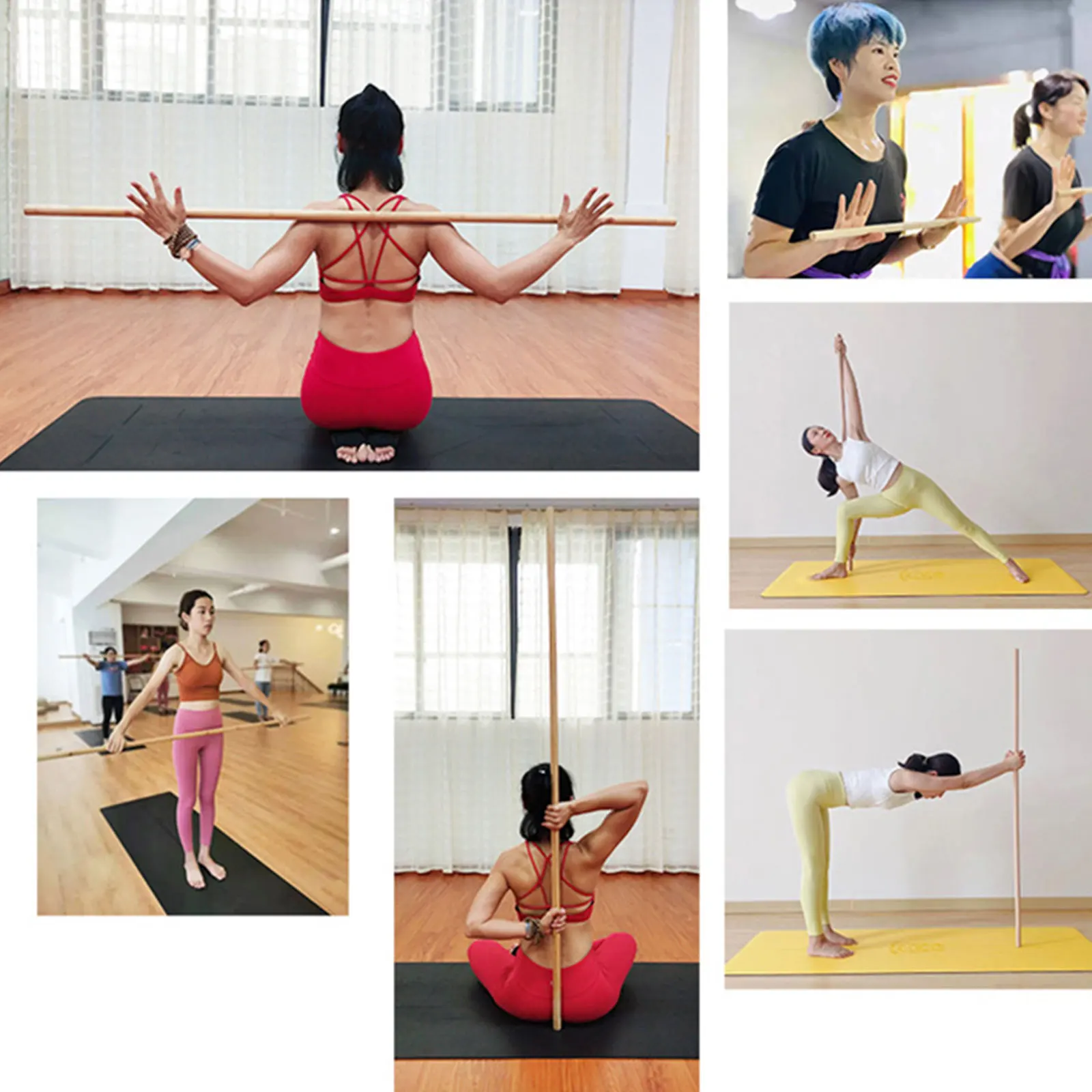 Yoga Stick Humpback Correction Stick Fitness Stretching Tool for Body Sculpting Bodybuilding Balance Strength Training Dance 3