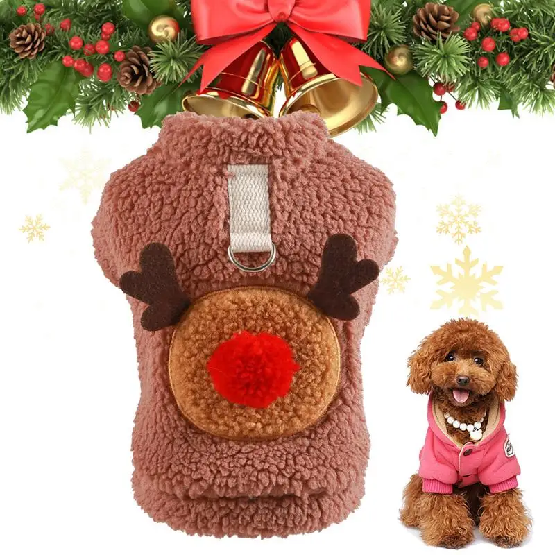 

Dog Christmas Sweater Pet Deer Coat Sweater Dog Clothes New Year Pets Dogs Clothing For Small Medium Dogs Costume Warm Dog