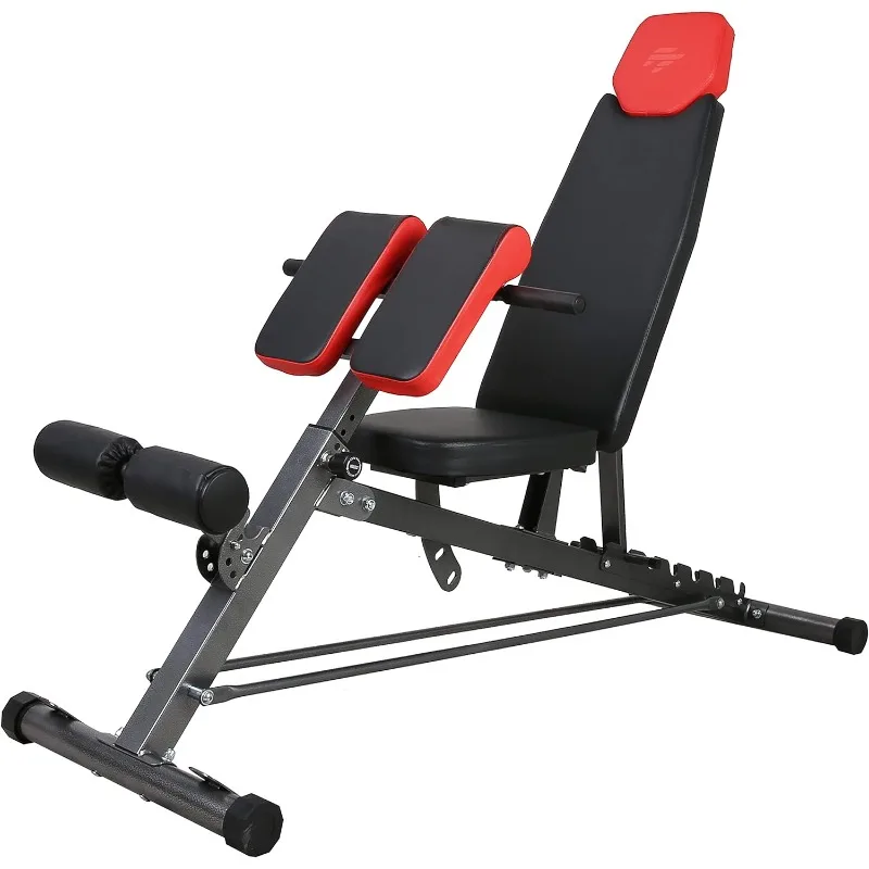 

Finer Form Multi-Functional FID Weight Bench for Full All-in-One Body Workout – Hyper Back Extension, Roman Chair