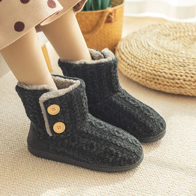 Warm Winter Booties for Women Men Slipper Booties Plush Indoor Outdoor 4
