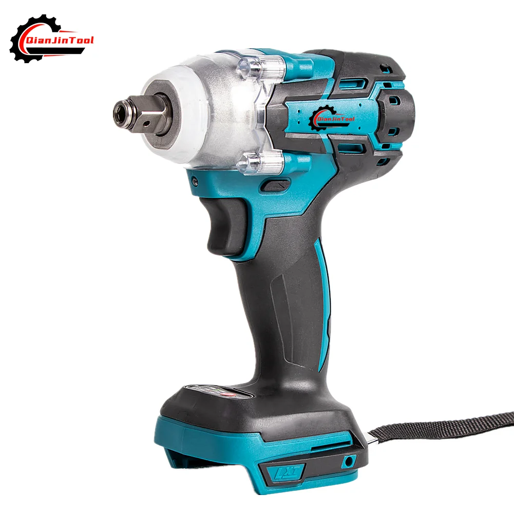 2 In1 Electric Impact Wrench Cordless Brushless Rechargeable Wrench Tool 1/2'' Socket 1/4