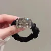 Luxurious Crystal Hair Bands Elegant Women Ponytail Rubber Band Hair Rope Tie Temperament Black Hair Accessories