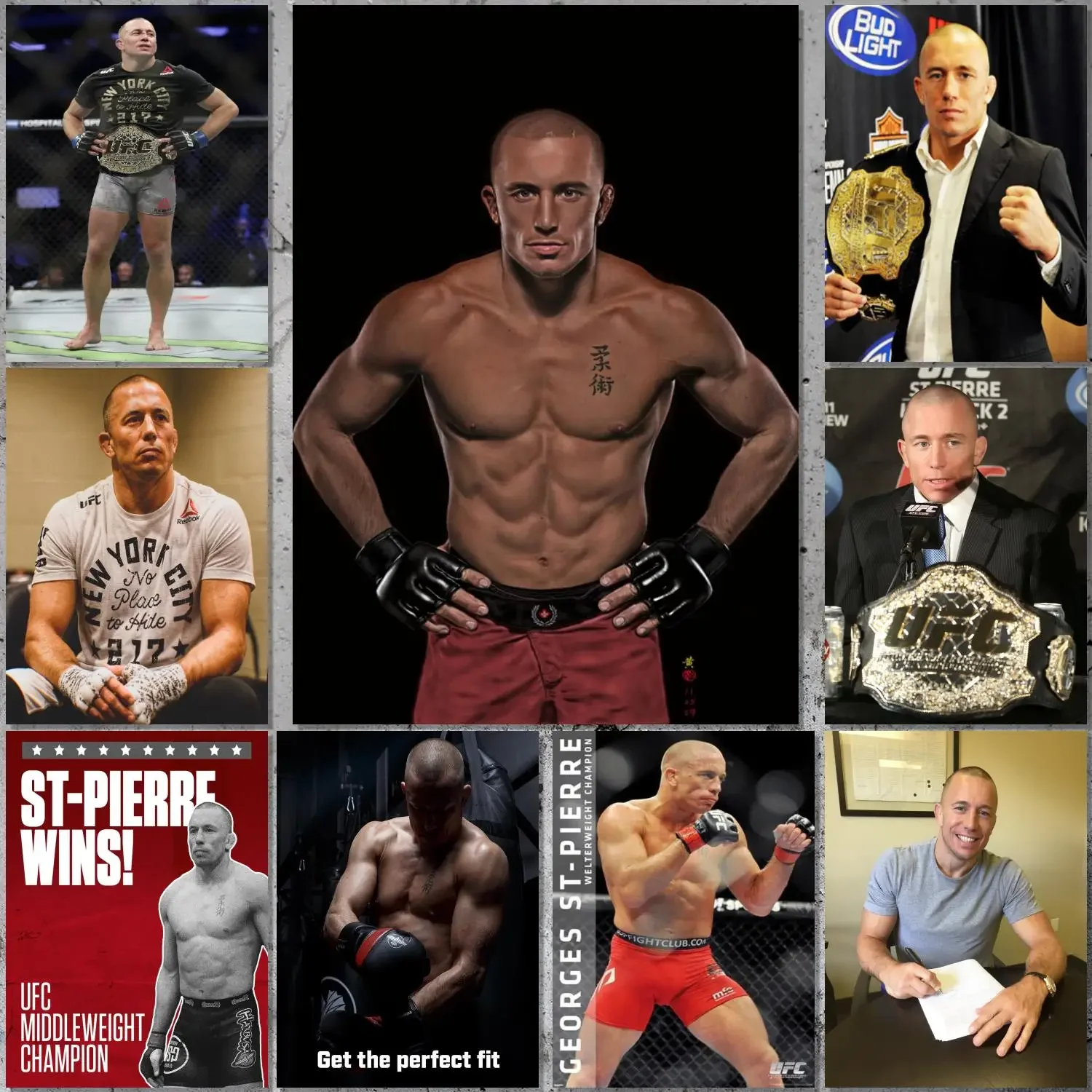 George St Pierre Poster Canvas Art Poster E Wall Art Picture Print Modern Family Bedroom Decor Poster
