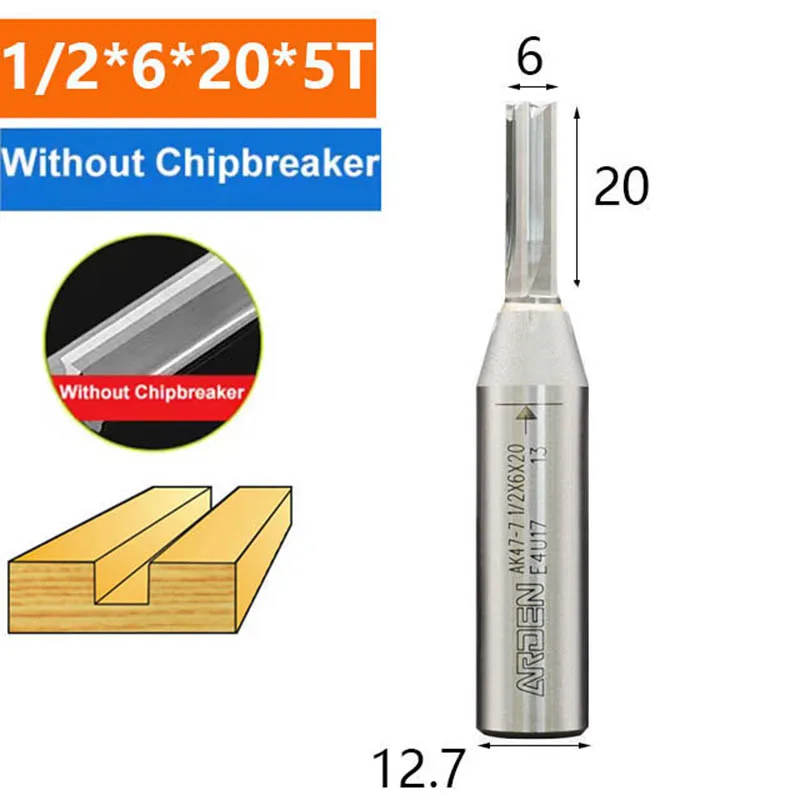 Punte Del Router Diritte 1/4 1/2 Gambo Doppio Flauto Fresa A