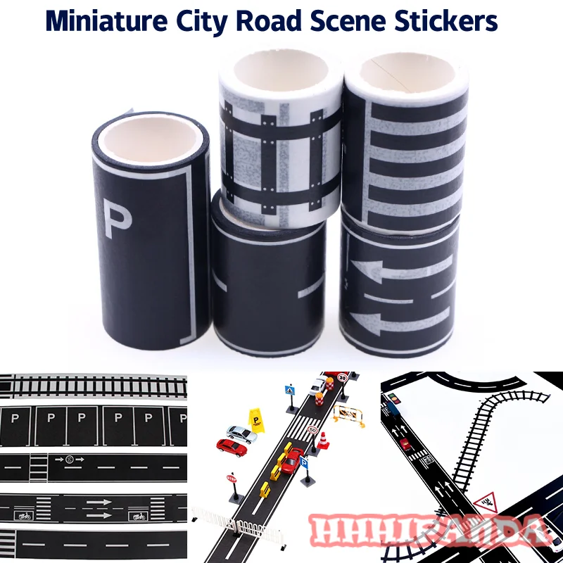 

1 рулон 5 м 1:12 наклейка для кукольного дома дорожного движения железной дороги наклейка миниатюрная парковочная сцена изогнутая наклейка модель декоративная игрушка