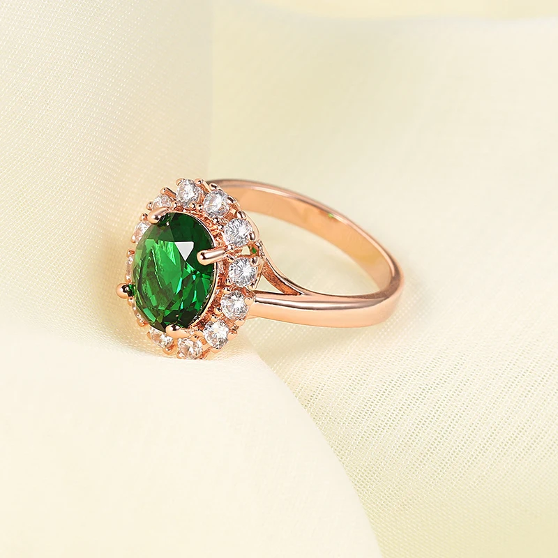 vintage-inspired green stone engagement ring
