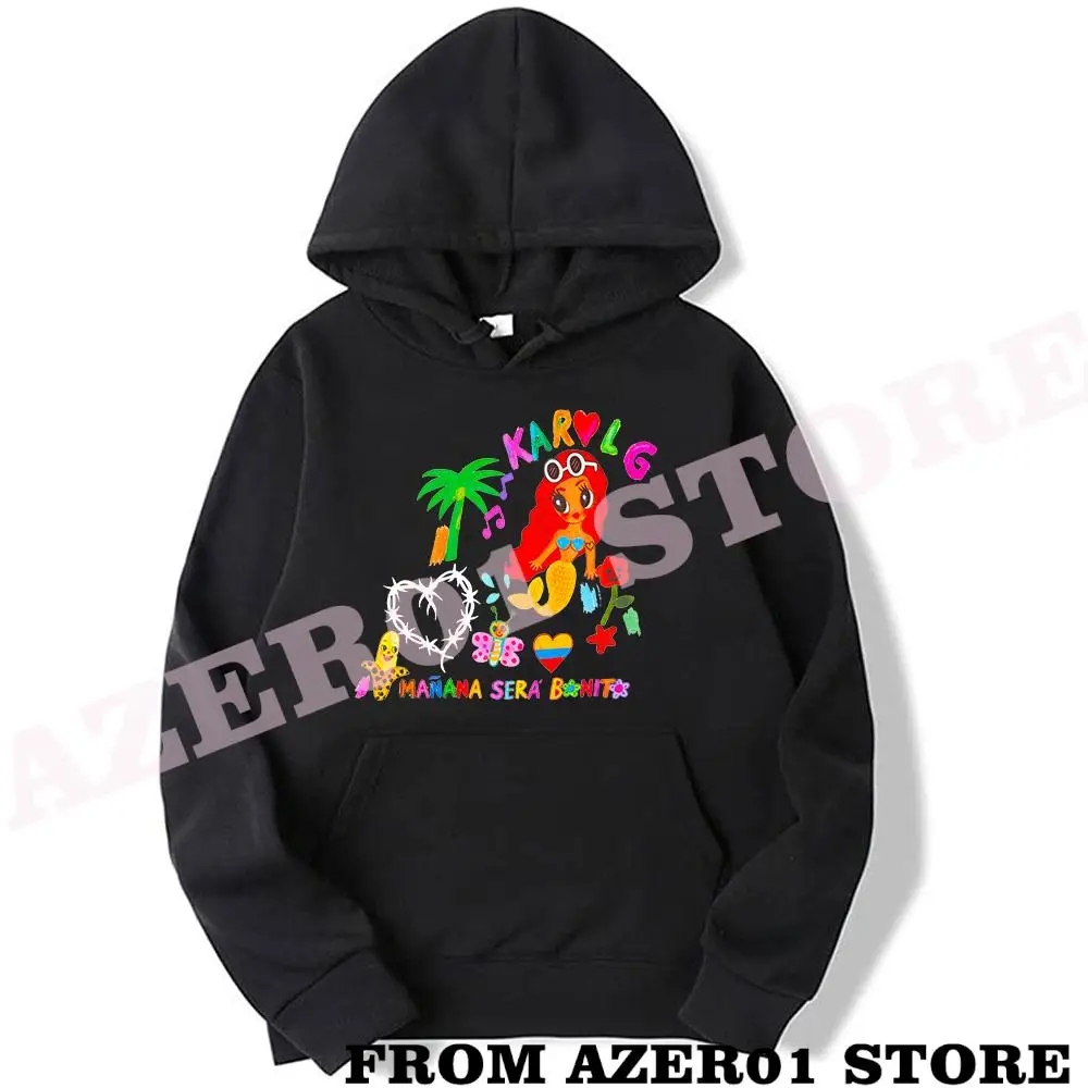 

Толстовка Karol G с капюшоном для мужчин и женщин, милый зимний свитшот с длинным рукавом, с коллажем Бонито, милая уличная одежда