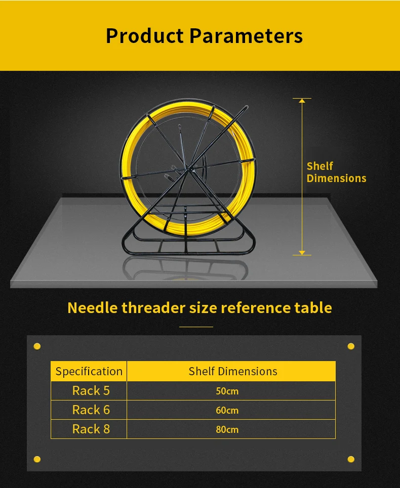 Description Picture 4 of item50m/100m Fiberglass Wire Cable Running Rod Duct 4/5/7mm Electric Cable Push Pullers Reel Wire Cable Running Puller Rod