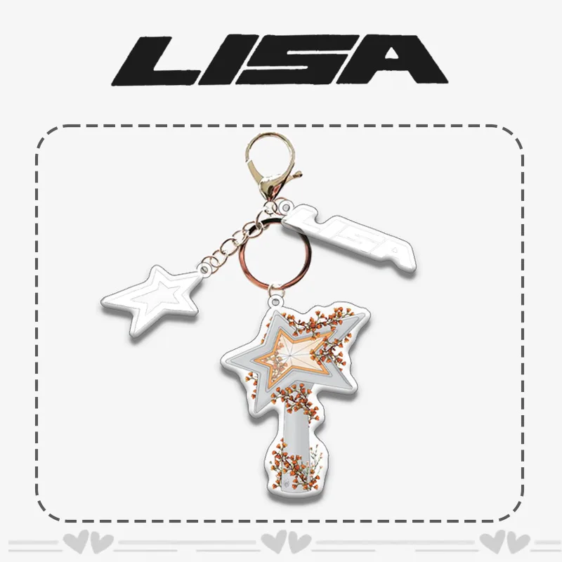 限定 LISA OFFICIAL LIGHTSTICK KEYCHAIN KPOP LISA Acrylic Keychain LISA SOLO Lightstick Bag Pendant Key