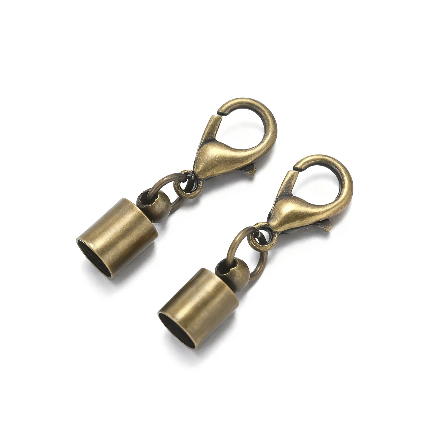 10 Stück Karabinerhaken, Lederband-Endkappen, 2,5–9,5 mm, Crimps, Endkappen, Verbinder für Armband, Halskette, Schmuckzubehör – Detail 5