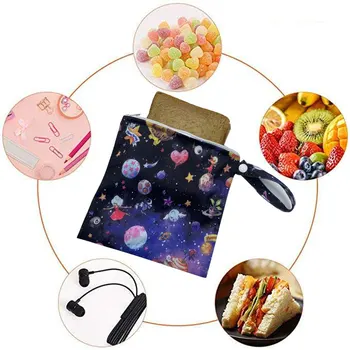 Sac humide réutilisable pour Sandwich, sac de stockage des aliments, sac de collation, pochette étanche à fermeture éclair, mallette de rangement pour pain et déjeuner, sac de congélation pour voyage scolaire 1