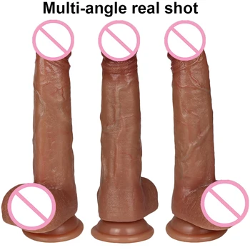 Six Models Realistic Makeup Dildos Silicone Big Penis Anal Sex Toys For Women Strapon Female Masturbation Vagina Orgasm Gag Dick 5