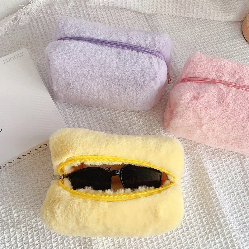 Plush Cosmetic Bag Pencil Case For Girls Women