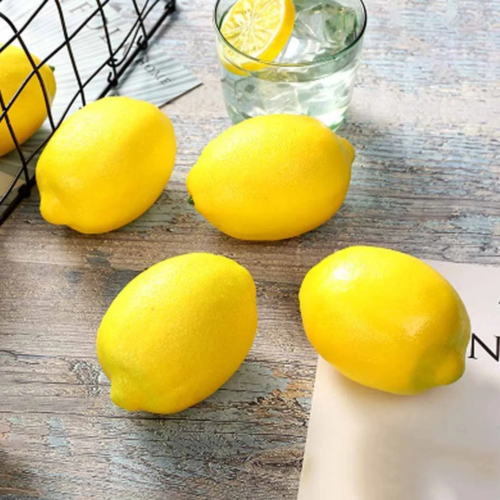 

12 Pieces Artificial Lemons Crafts Simulated Model Props Imitation Fruits Home Office Kitchen Table Weddings Party