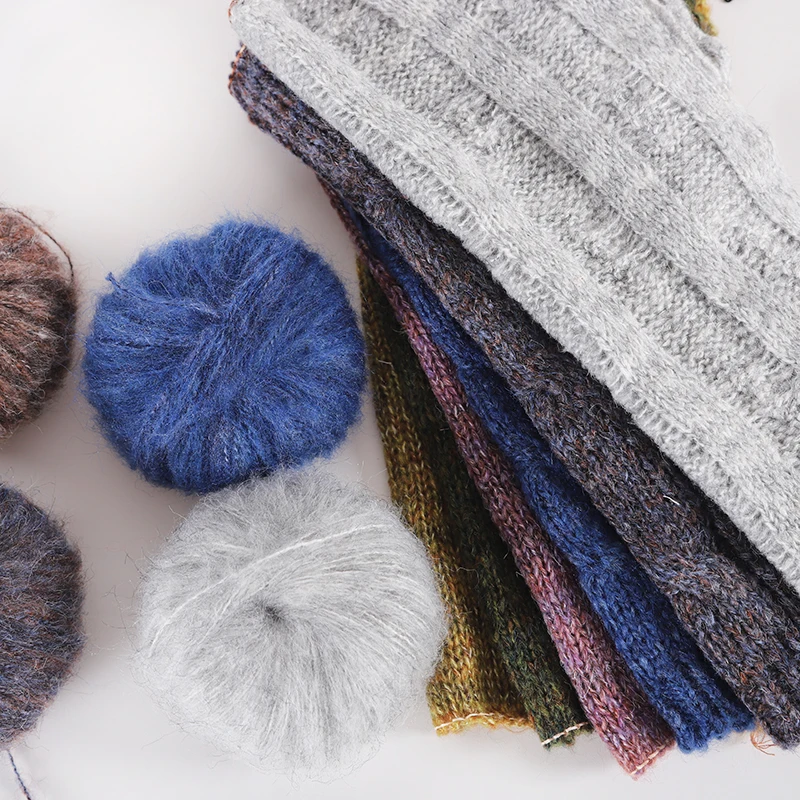 Confezione da 3 rotoli di filato mohair a pelo lungo, 50 g per rotolo, totale 150 g, filato mohair fantasia, disponibile in più colori, adatto per lavori a maglia, uncinetto, maglioni, sciarpe e accessori per capelli - immagine 2