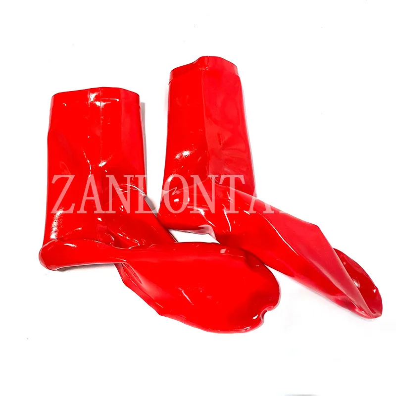 

Flash Sale Fast Free Shipping Sexy Women Female Male Latex Red Black Short socks sock half-hose stockings anklets Fetish Uniform