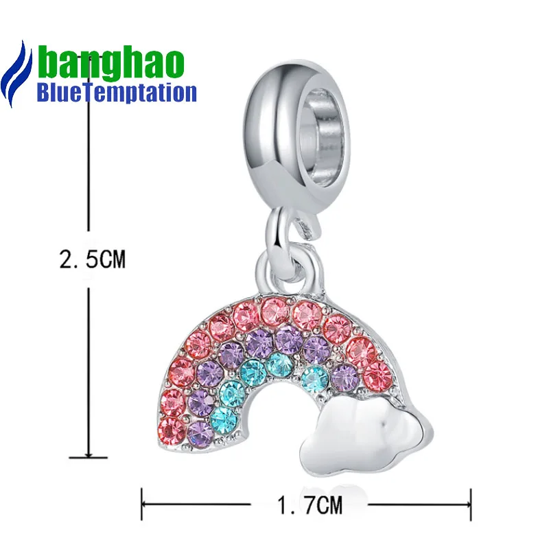 Wholesale DIY Fashion rainbow Charm for making accessories for jewelry alloy pendants bracelets beads DGB1309