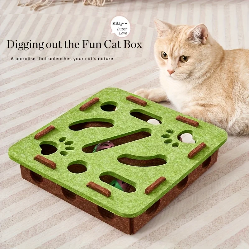 Interactive Cat Toy - Maze Tunnel  Bell for Playtime  Mental Engagement