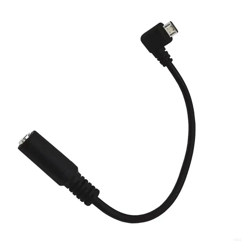   검정색 마이크로 USB 남성 - 3.5mm 헤드폰 이어폰 어댑터 소켓 와이어 케이블