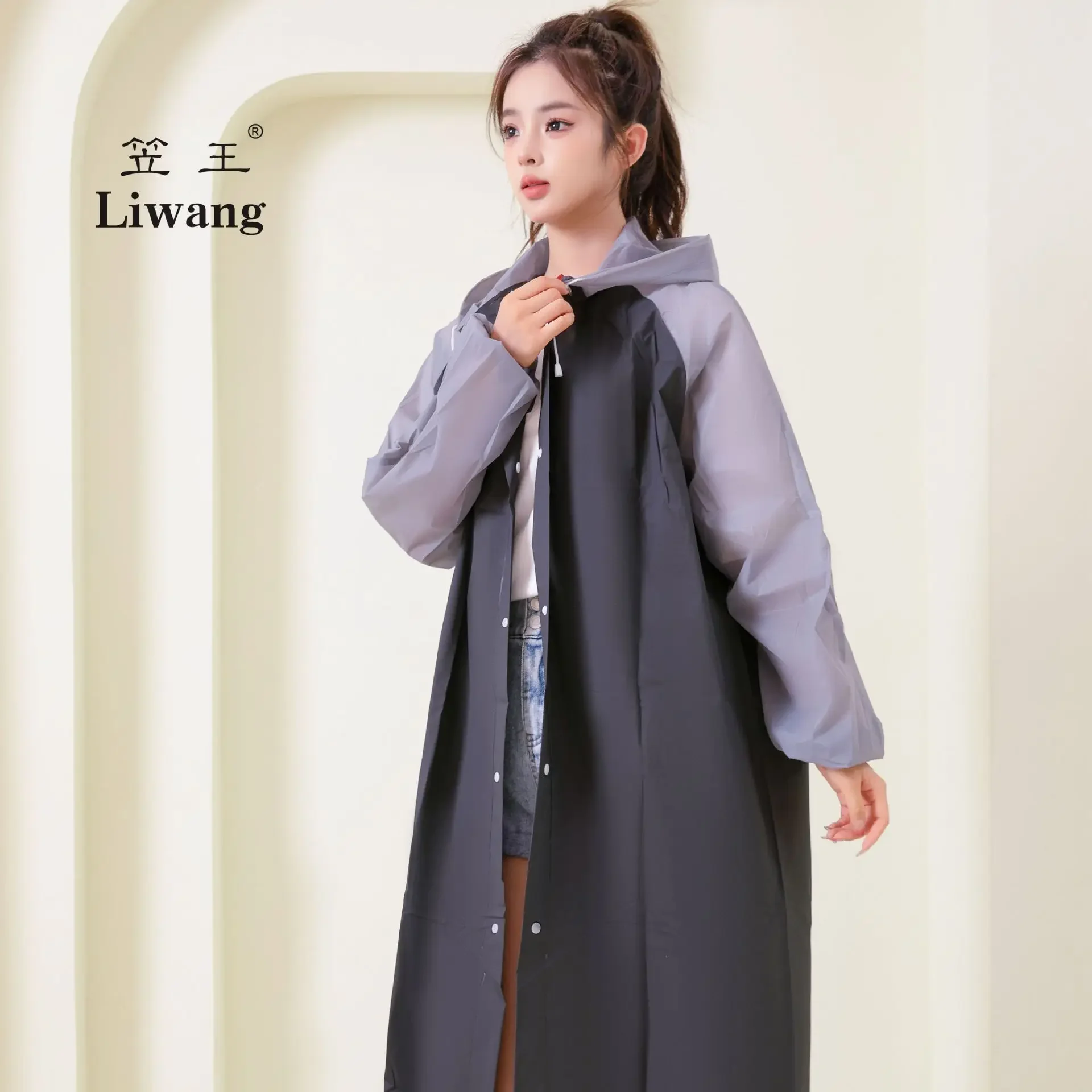 Adult Long Raincoats EVA Impermeable Waterproof Rain Coat Women Outdoor Rain Gear Travel Hooded Poncho for Fishing Camping