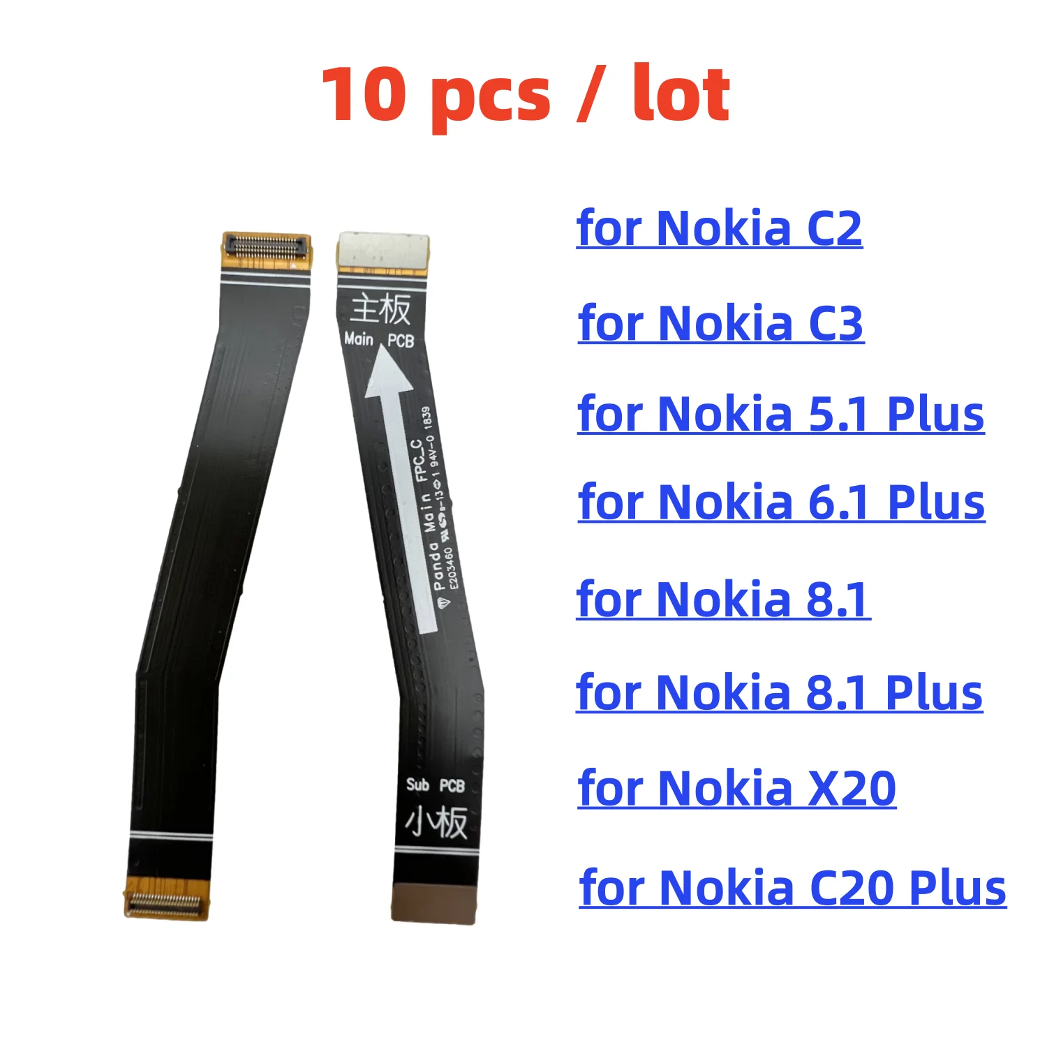 

10 шт./лот разъем материнской платы гибкий кабель для Nokia C2 C3 5,1 6,1 X5 X6 8,1 X7 X71 X20 C20 Plus запасные части для материнской платы