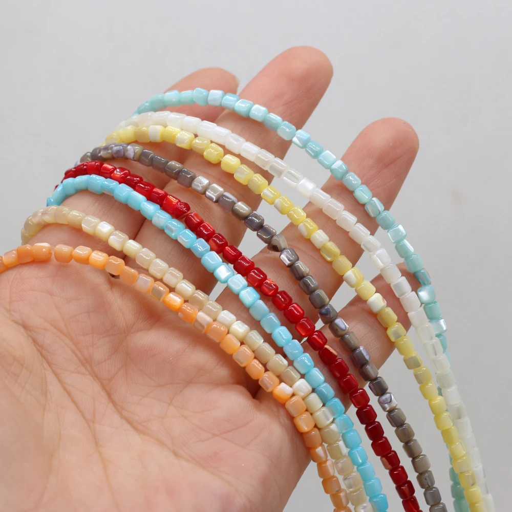 Elegant Cylindrical Mother of Pearl Sea Shell Beads for DIY Jewelry Making - 3.5mm