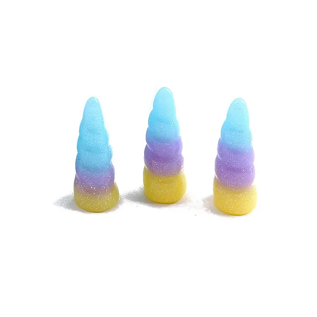 20 db Csillogó Egyszarvú Kürt Gyanta Lapos Kabokonok Díszítő Kézműves Figurák Otthoni Díszek Dekoráció Ékszer Kiegészítők - Image 5