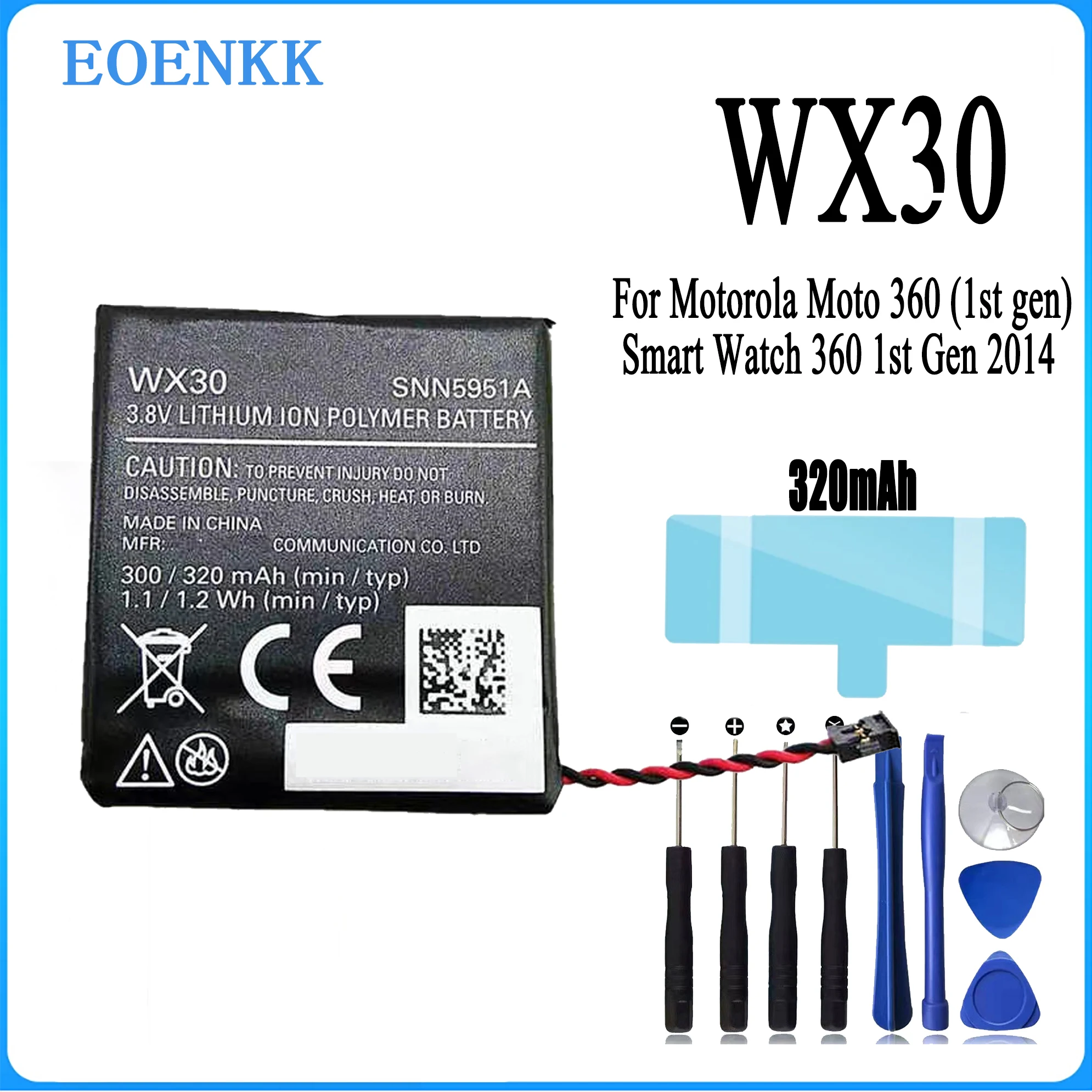 

WX30 SNN5951A Battery For Motorola Moto 360 (1st gen) Smart Watch 360 1st Gen 2014 Original Capacity Batteries Bateria