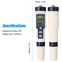 5 in 1 Professional Multi-parameter Combo Testing Meter PH/EC/TDS/Salinity/Thermometer Digital Tester Water Quality Tester 2