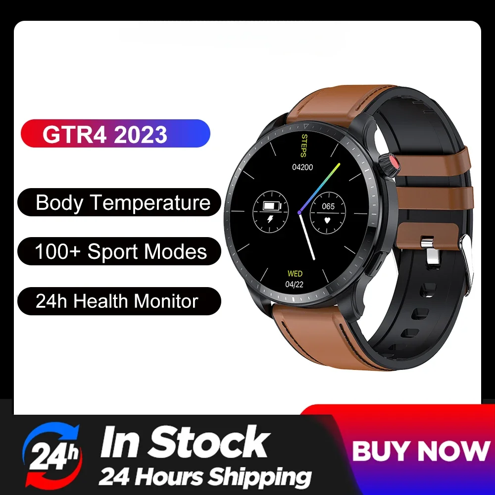 

Smart wear Watch Men Android Bluetooth Call Body Temperature Blood Oxygen Fitness Tracker Smartwatch for Amazfit 2023 NEW