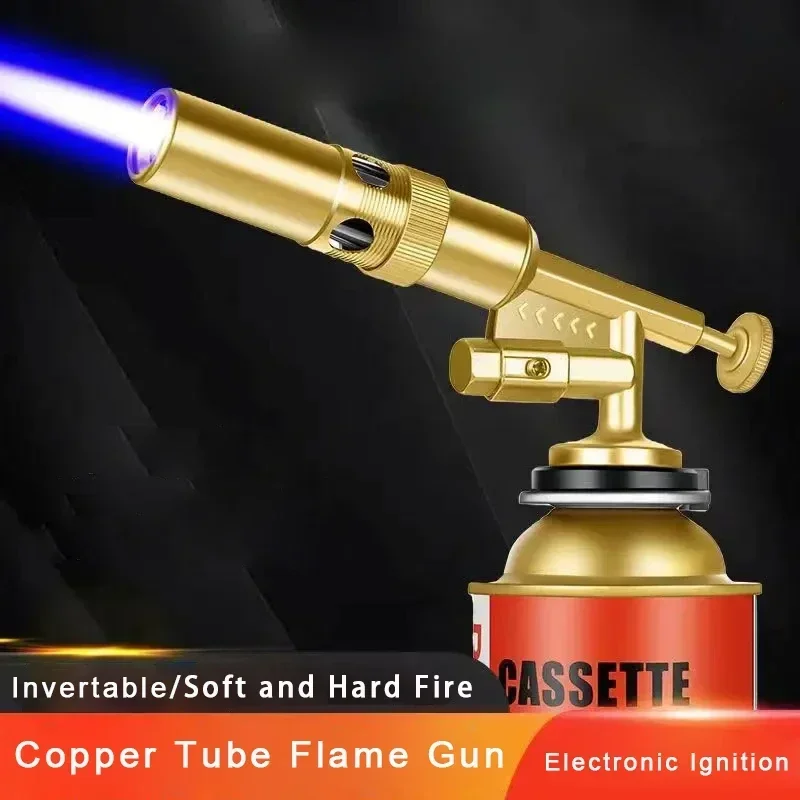 Portable Copper Welding Gas Torch Flame Gun Butane Burner Outdoor Camping BBQ Kitchen Lighter Flamethrower Welding Equipment gas torch welding torch gas burner butane torch