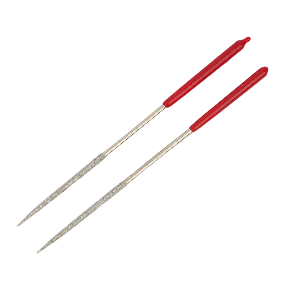 

2pcs File Set Plastic Handle Metal Stone Grinding Round Needle File DIY Wood Rasp File Needle Jewelry Polishing Replace Tool