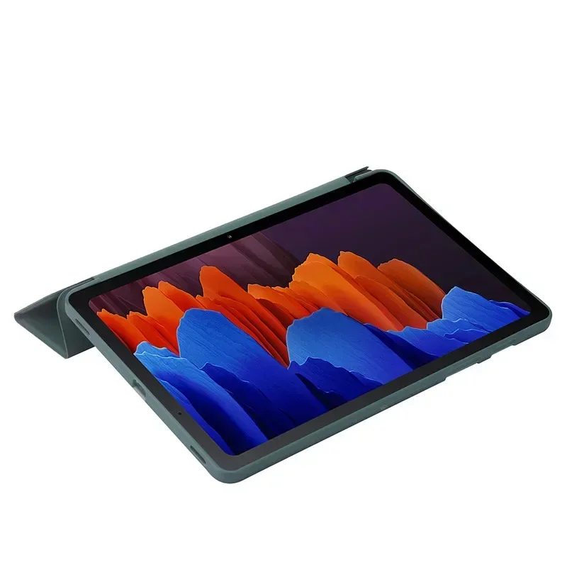 Premium PU Leather Tablet Case with Soft Silicone Back and Built-In Stand