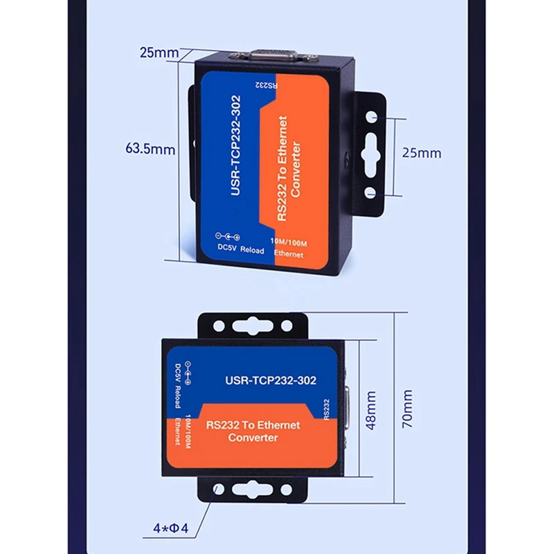 2X USR Ethernet Server Module USR-TCP232-302 RS232 To Ethernet TCP IP Server Module Ethernet Converter Support DHCP/DNS